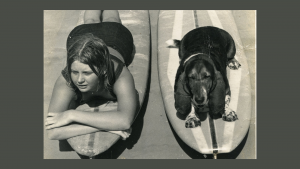 Surfer with dog