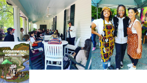 Crystal Goode, guest speaker at Environmental Storytelling course (left). Southern Futures Townsend Fellows Cauldron Event (right).